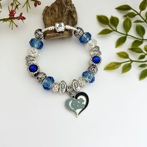 Carolina Tar Heels Charm Bracelet NEW